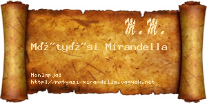 Mátyási Mirandella névjegykártya